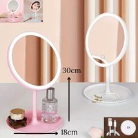 espejo maquillaje recargable con luz y aumento