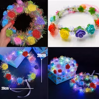 corona flor con luces