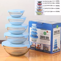 juego tazas vidrio x5